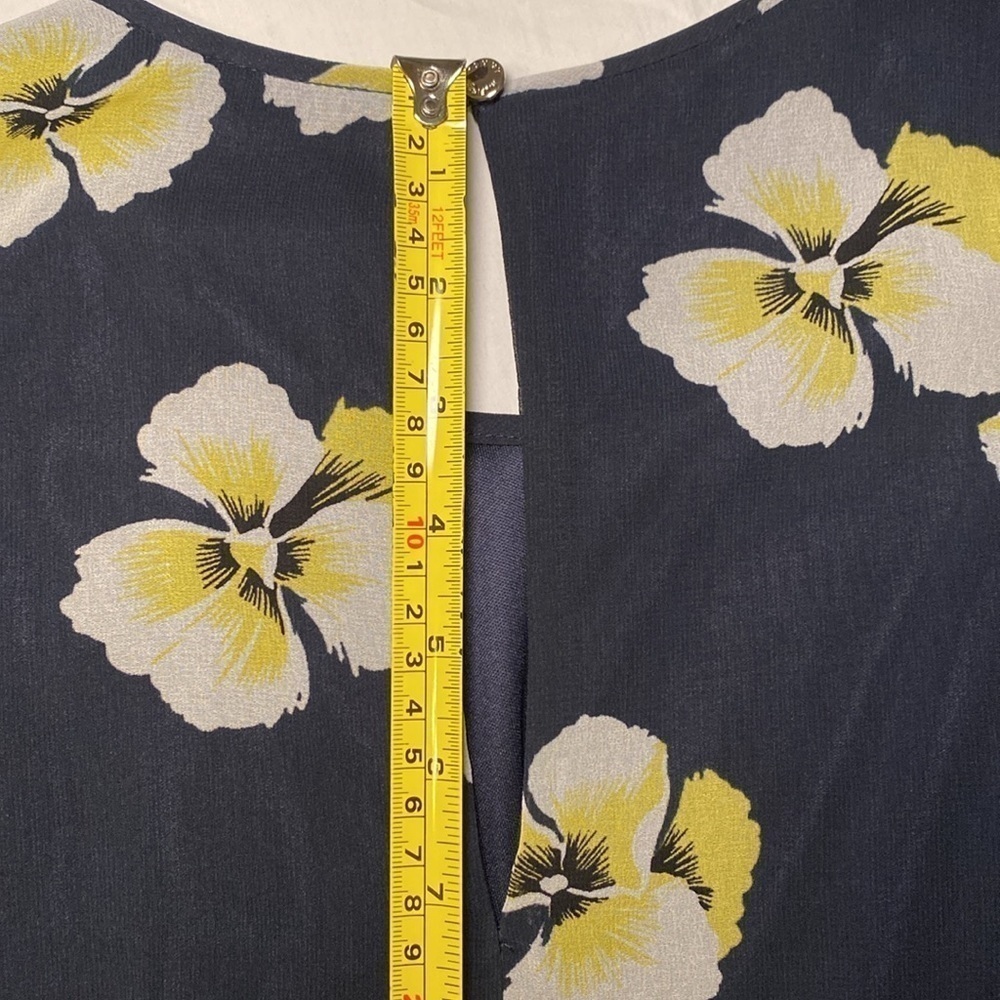 Tommy Hilfiger Women’s Sky Captain Navy & Yellow Floral Shift Dress Size 12 NWOT - Picture 9 of 12